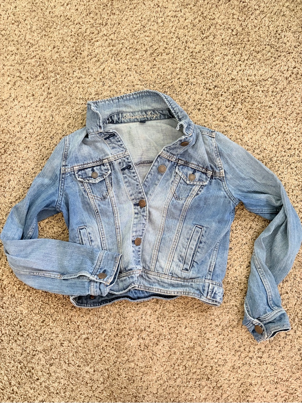American Eagle Outfitters Light Blue Denim Jacket - Women's